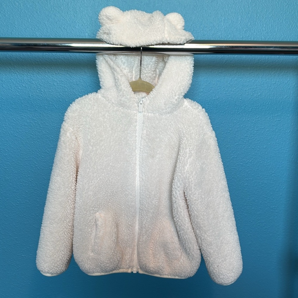 Plush Cream Toddler Jacket in 3T